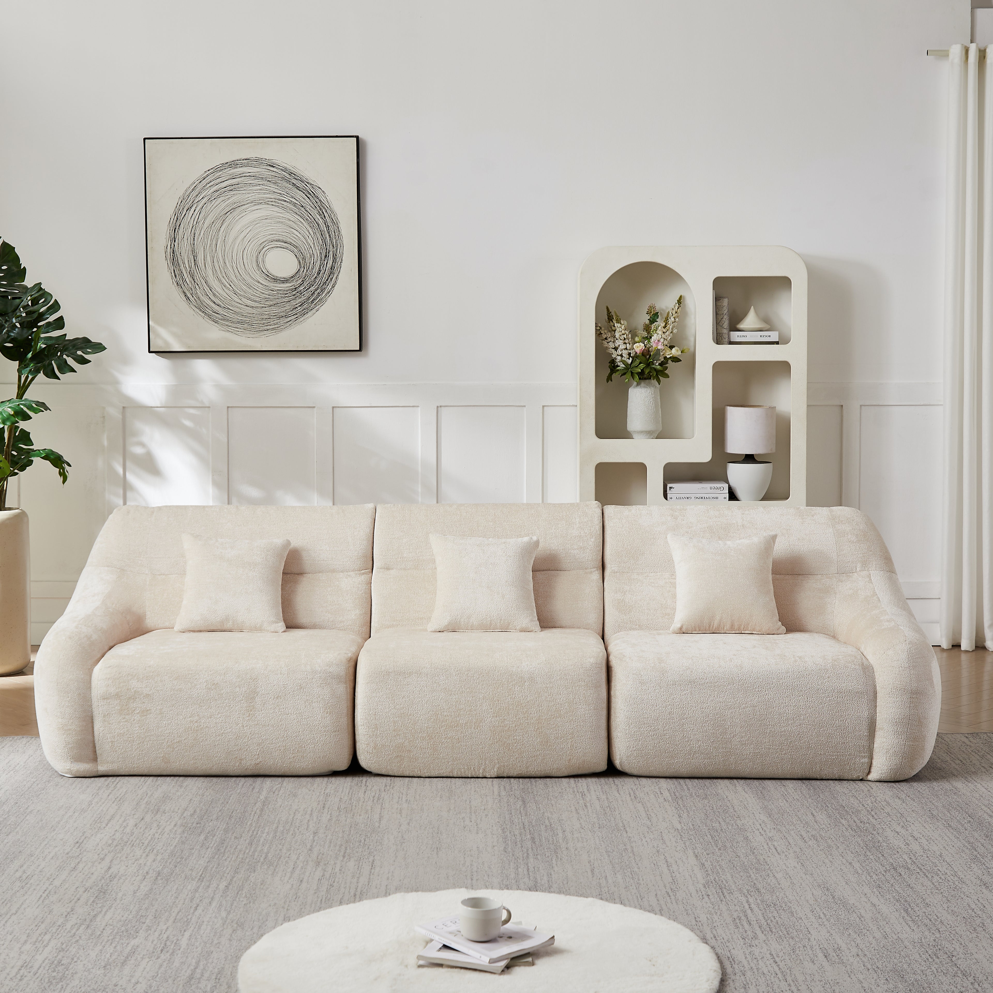 123.2-Inch Modern Luxury Curved Corner Sectional Sofa