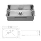 30 Inch Undermount Stainless Steel Kitchen Sink