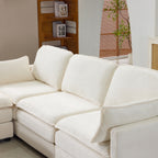 104" Plush Cloud 3 Seater Sofa: Modular 3 Seater Sofa + Ottoman