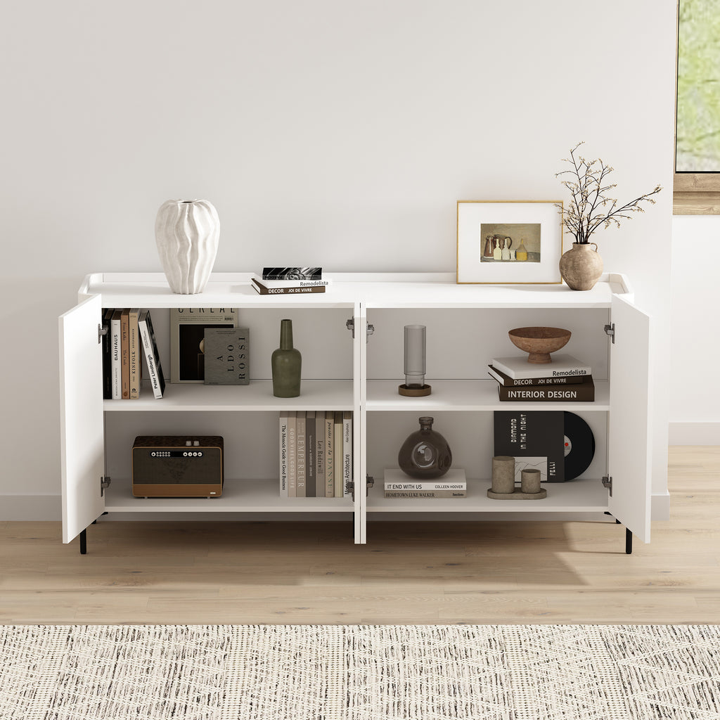 Modern Abbey 66.9" Sideboard with Adjustable Shelves and Metal Legs