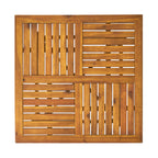 Outdoor 5 Pieces Rustic Patio Acacia Bistro Set
