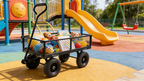 Black Solid Wheels Wagon Cart