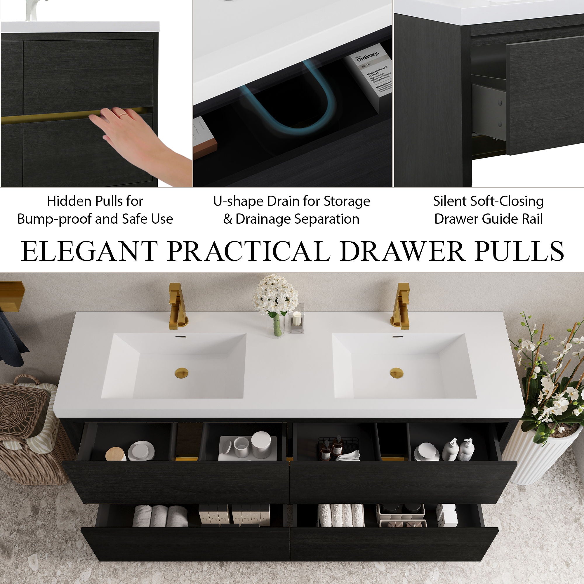 Bathin Freestanding Bathroom Vanity With Double Sinks