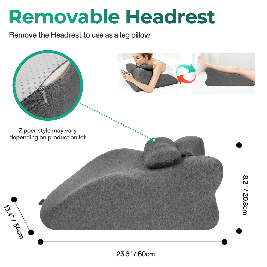 Ergonomic Spinal Posture Support Bed Pillow - Grey