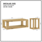 2-Piece Modern 2 Tier Rectangle Coffee Table Set