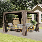 10x10 FT Outdoor Louvered Pergola with Adjustable Louvers