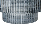 D9.1x9.8" Multi-Tiered Geometric Vase with Smoked Finish