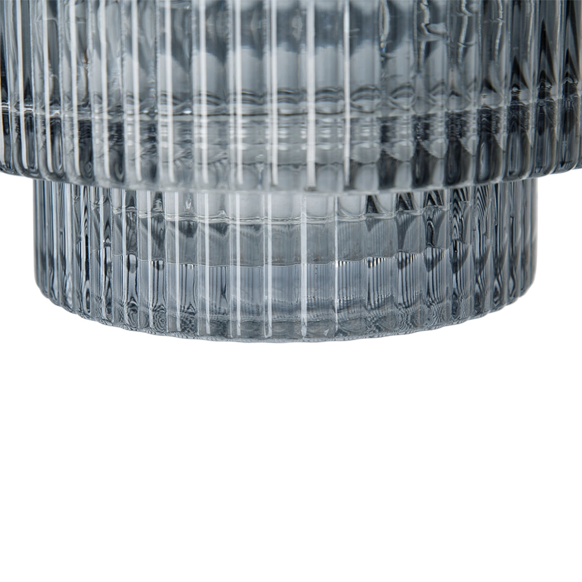 D9.1x9.8" Multi-Tiered Geometric Vase with Smoked Finish