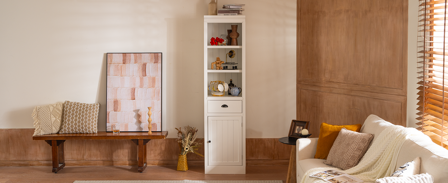 75'' Freestanding Display Bookshelf with Storage & Cabinet