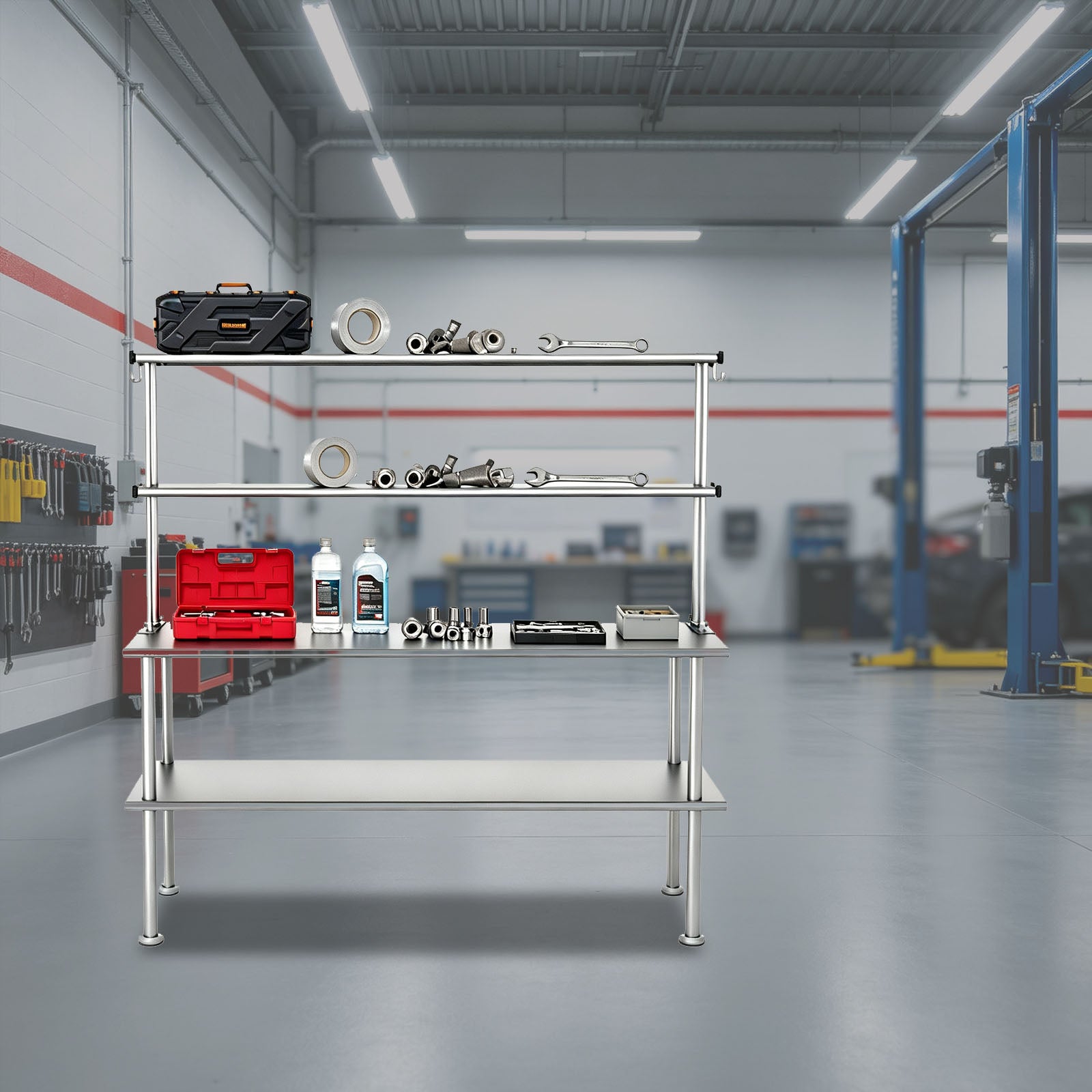 Stainless Steel Adjustable Kitchen Shelf - 60 Inch