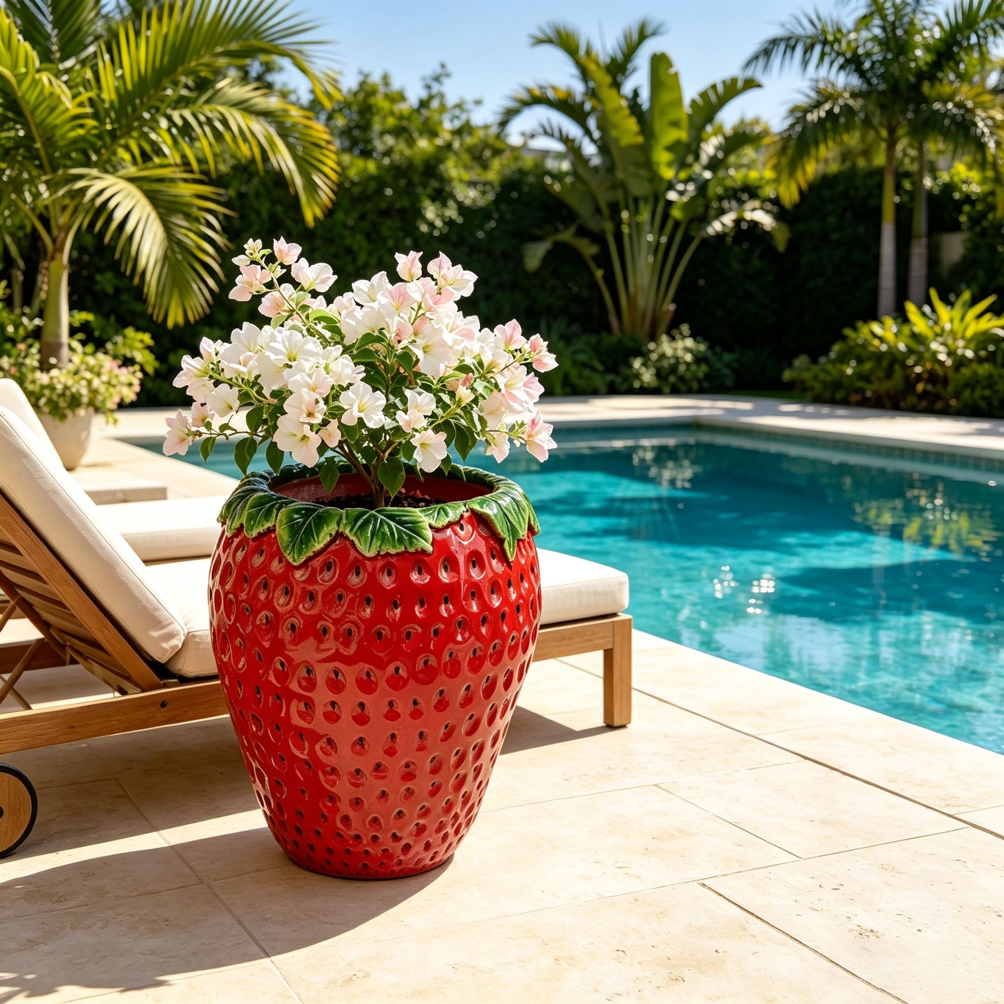 15-Inch Tall Strawberry Shaped Planter Pot