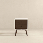 Caroline Mid Century Modern Style 2-Drawer Nightstand