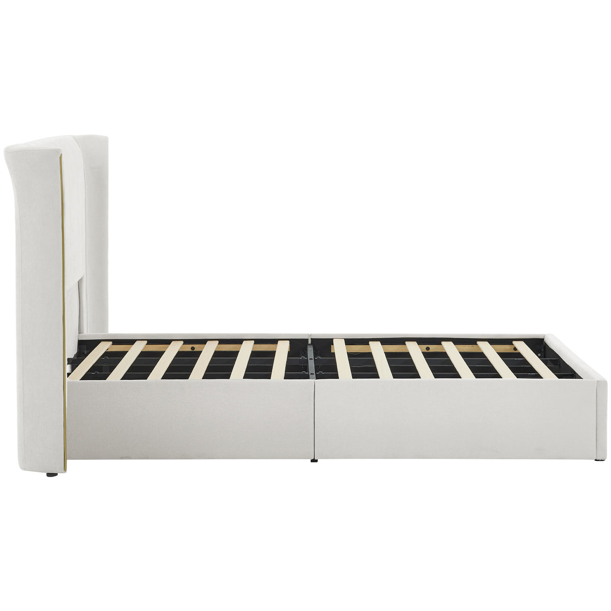 King Size Luxury Wing-Back Upholstered Bed Frame