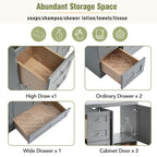 36 Inch Shaker Style Free-Standing Bathroom Vanity Cabinet with Sink