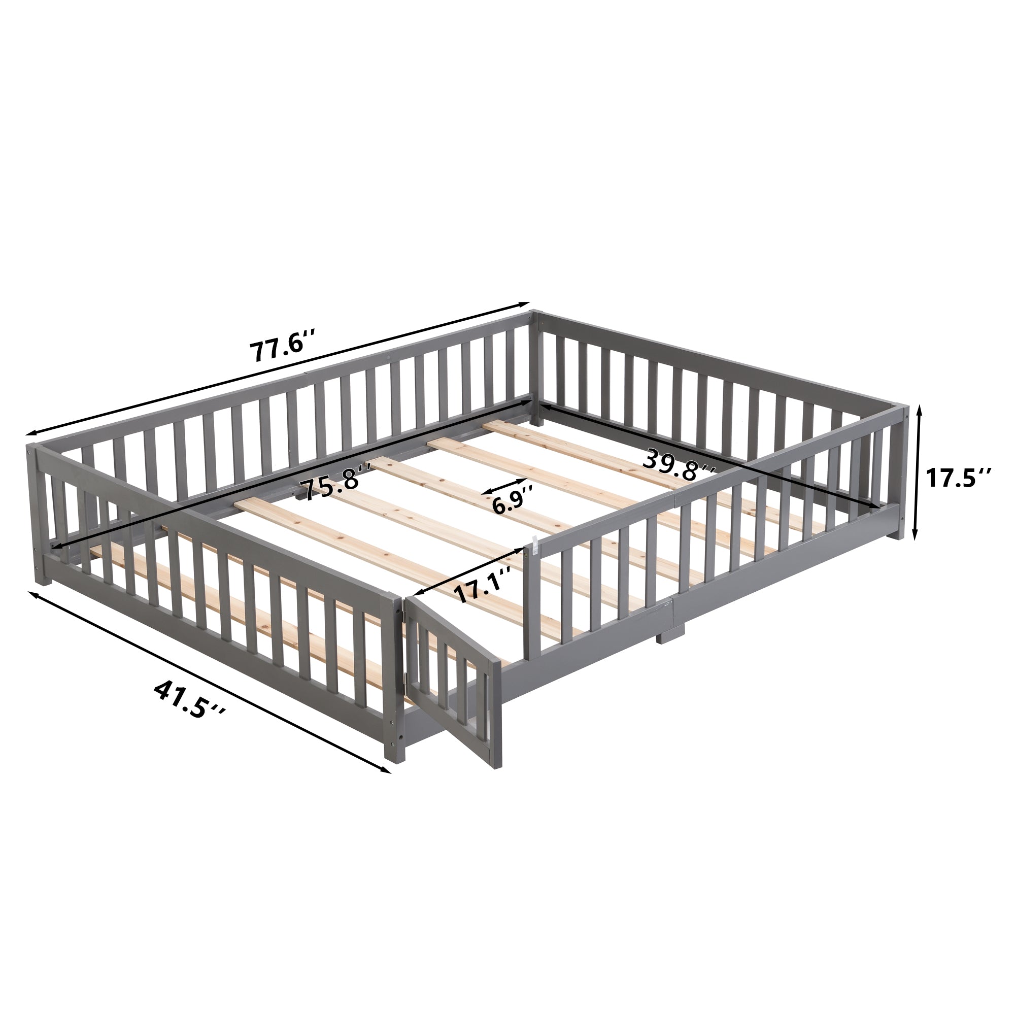 Twin Size Floor Bed with Door