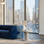 Modern Stacked Cobblestone End Table