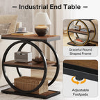 End Table Set of 2 with 3 Storage Shelves