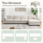 130" Modular Sectional Sofa with Folding Table and Charging Ports