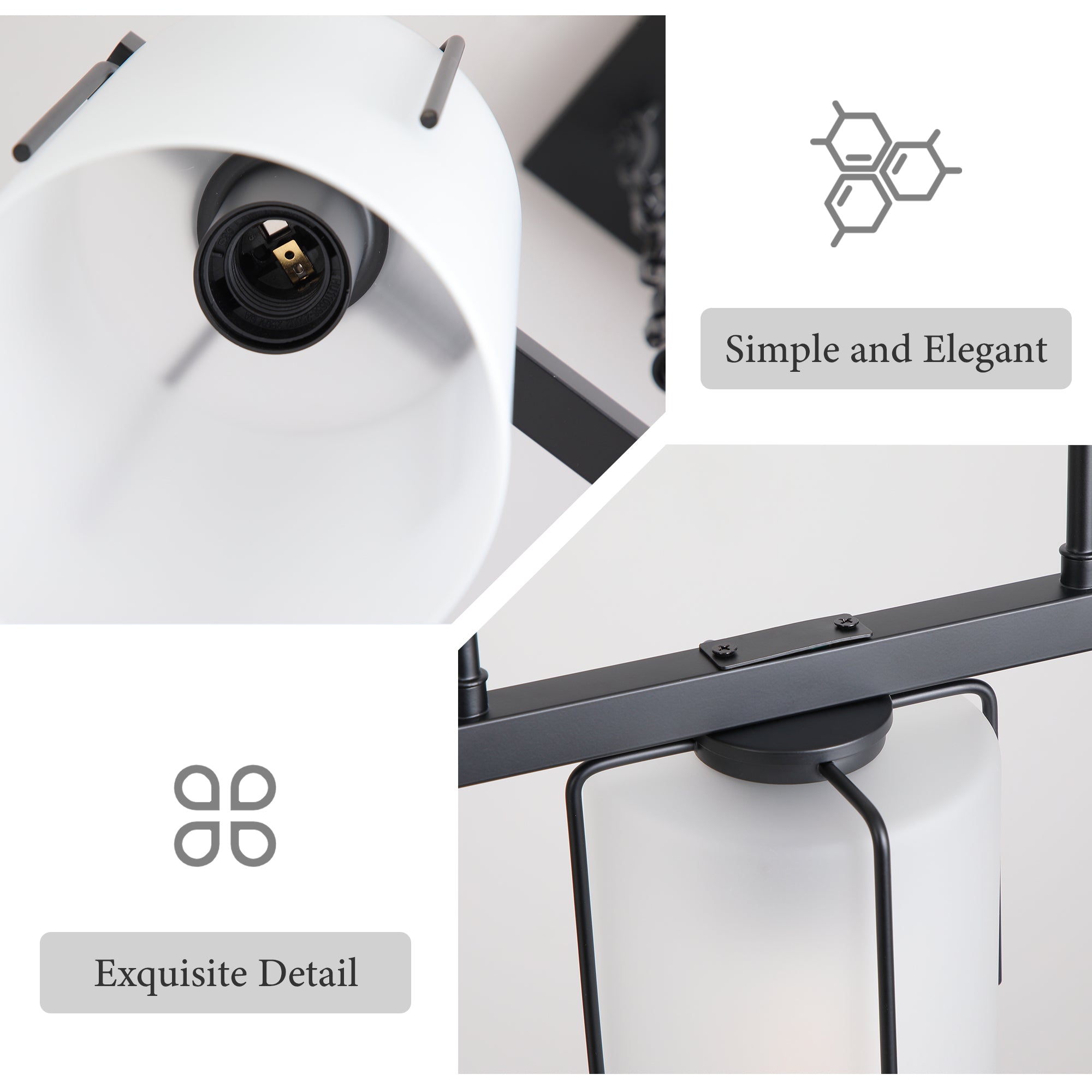 Minimalist 3-Light Linear Chandelier