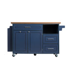 51.54" Rolling Kitchen Island Cart with Drop-Leaf