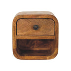 Solid Wood Curved Wall Mounted Bedside