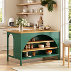 56" Farmhouse Kitchen Island with Open Storage