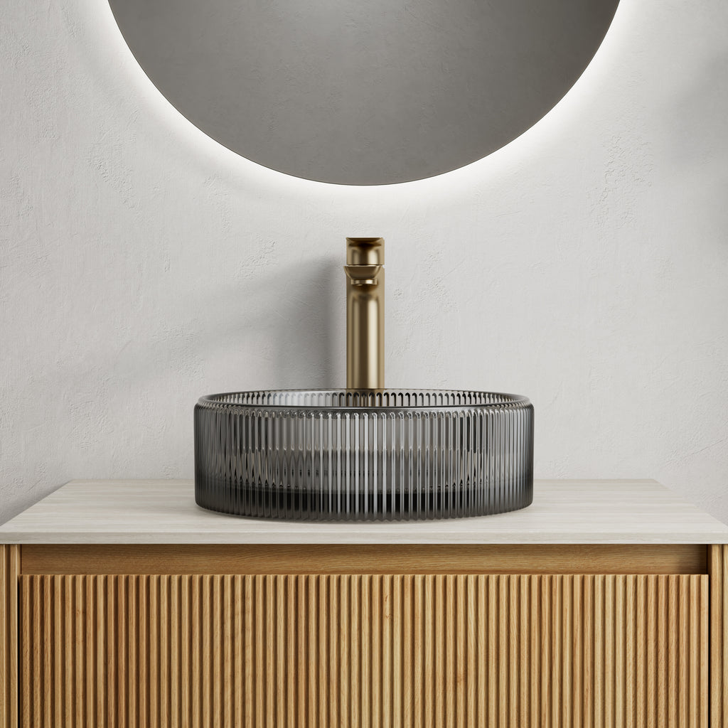 Sonny 14'' Bathroom Round Crystal Glass Sink