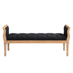 Modern Upholstered Bench with Curved Arms
