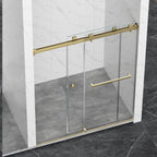 Frameless Shower Door with Double Sliding Mechanism