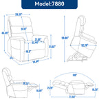 Grey Cat-proof Leather Dual Motor Power Lift Recliner Chair