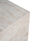 Outdoor/Indoor Square Travertine Lightweight Concrete Side Table