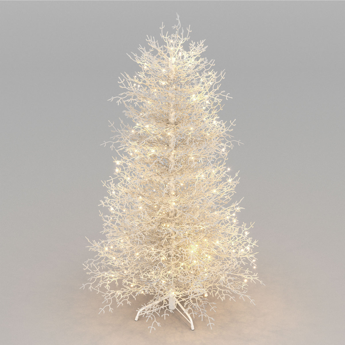 6-Foot Pre-Lit Aspen Fir Artificial Christmas Tree, White, 420 Warm Lights