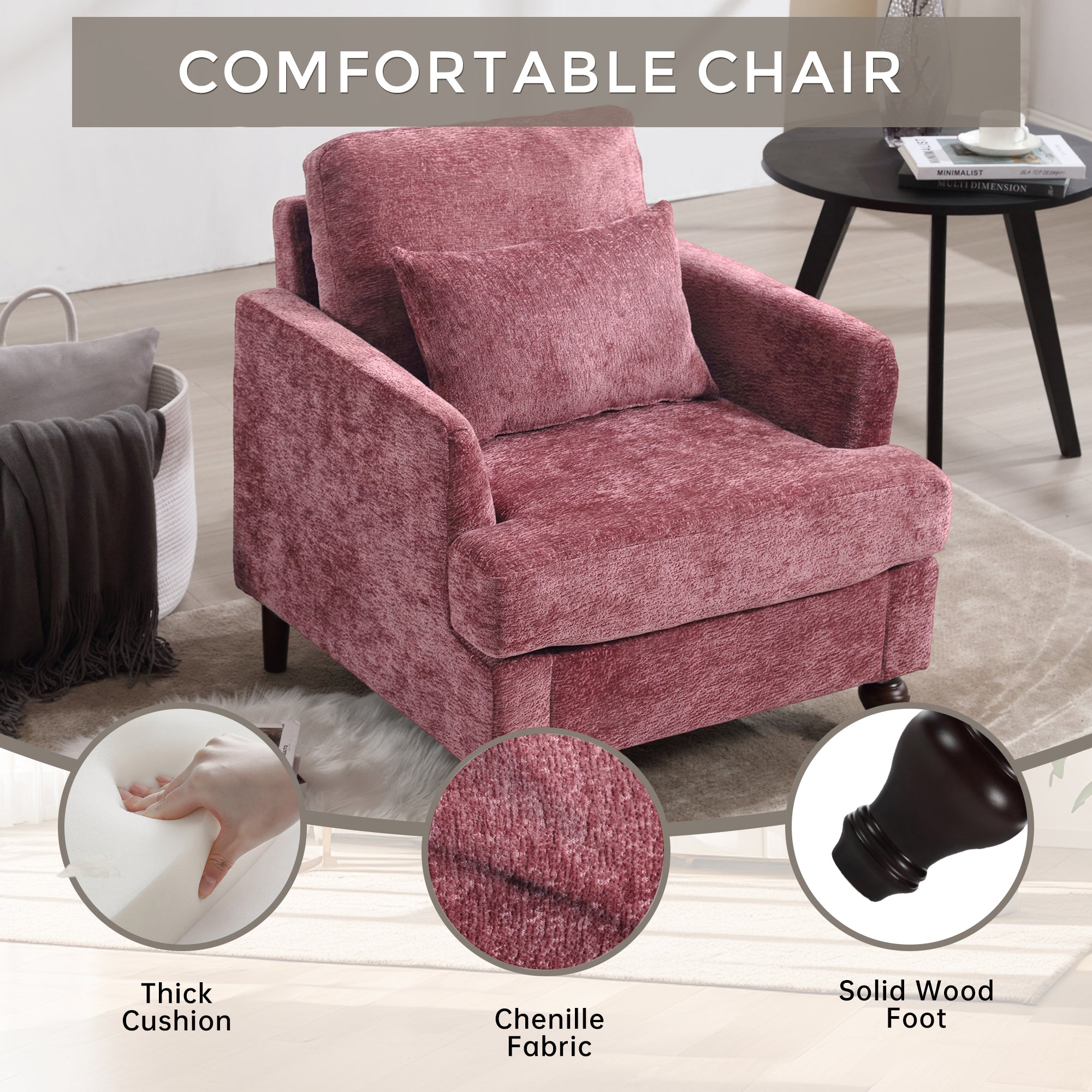 Wood Frame Armchair - Modern Accent Chair