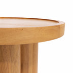 Round Solid Wood End Table