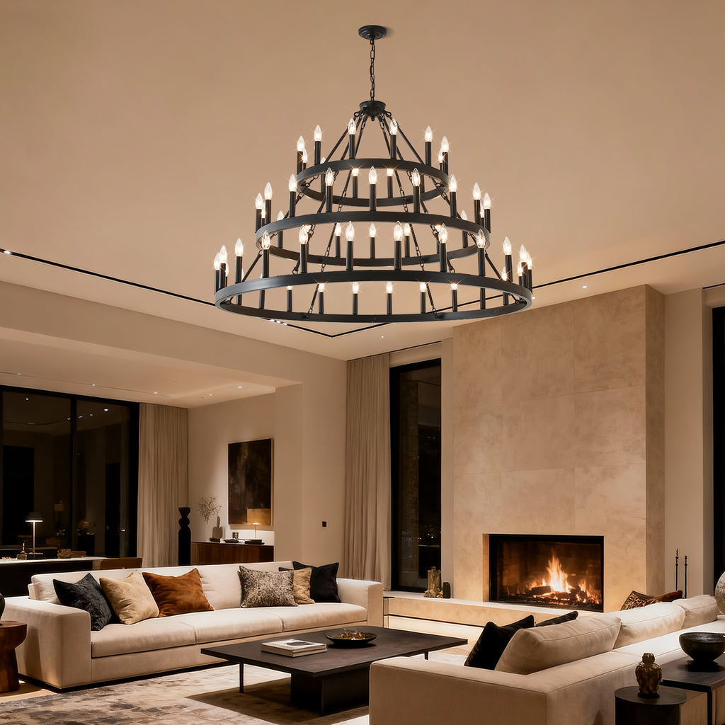 3 Tiers Wagon Wheel Chandelier