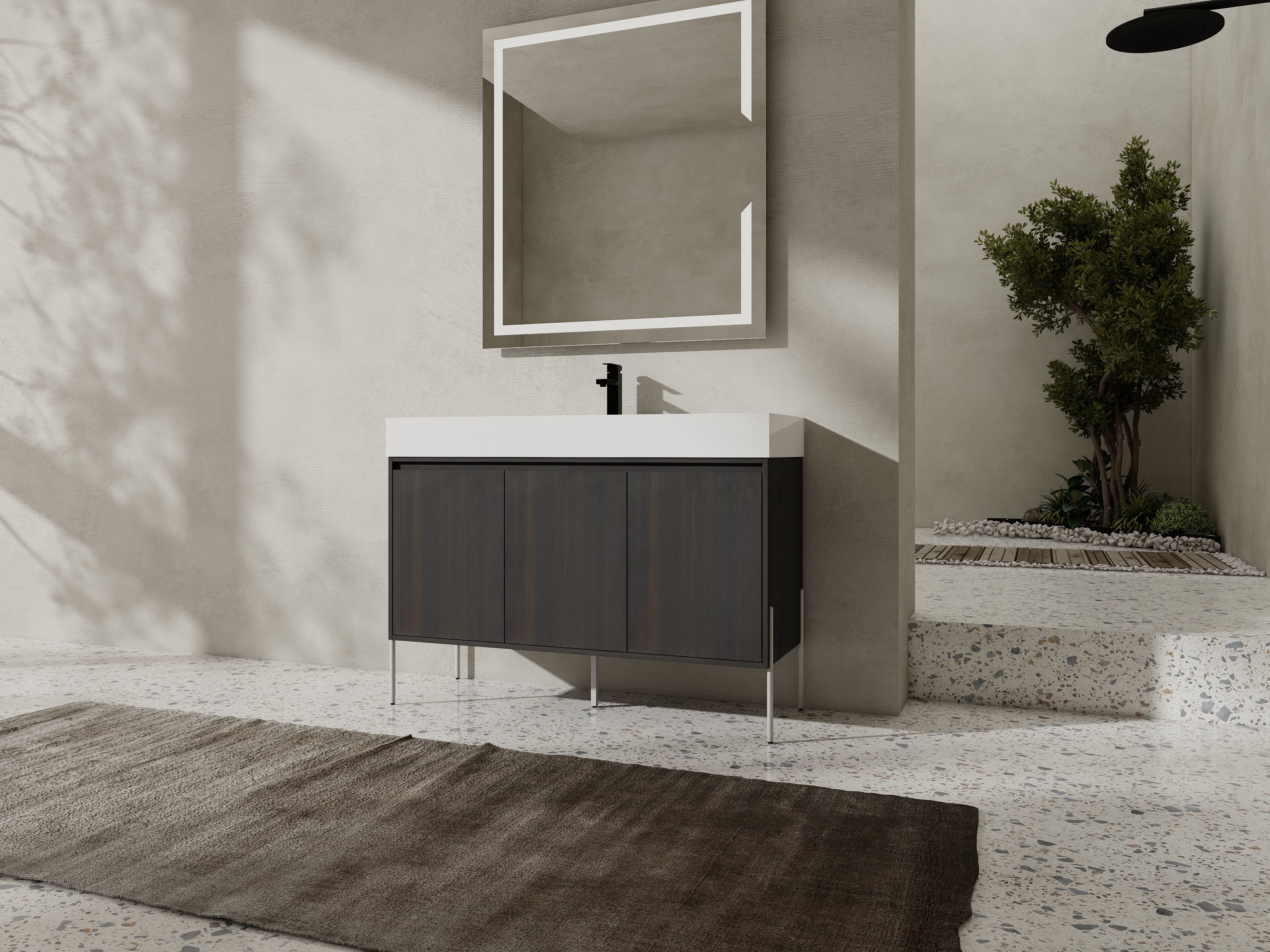 48" Freestanding Bathroom Vanity with Resin Sink