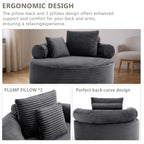 Round Sofa Bed with Memory Foam Sectional Couches