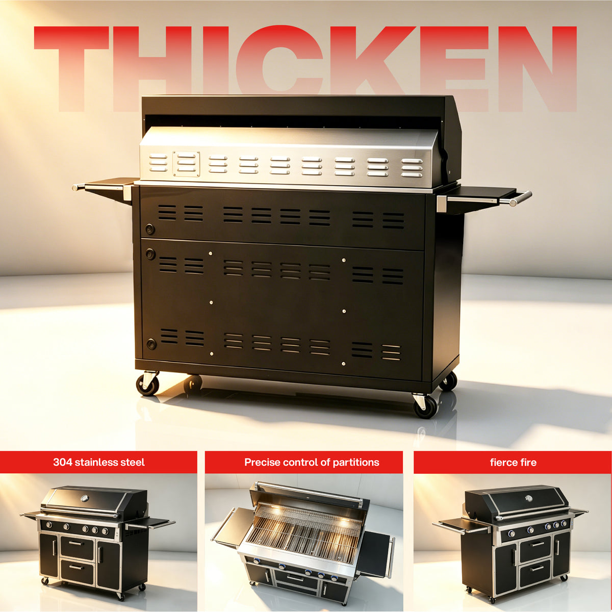 Navratil 49'' Stainless Steel Grill