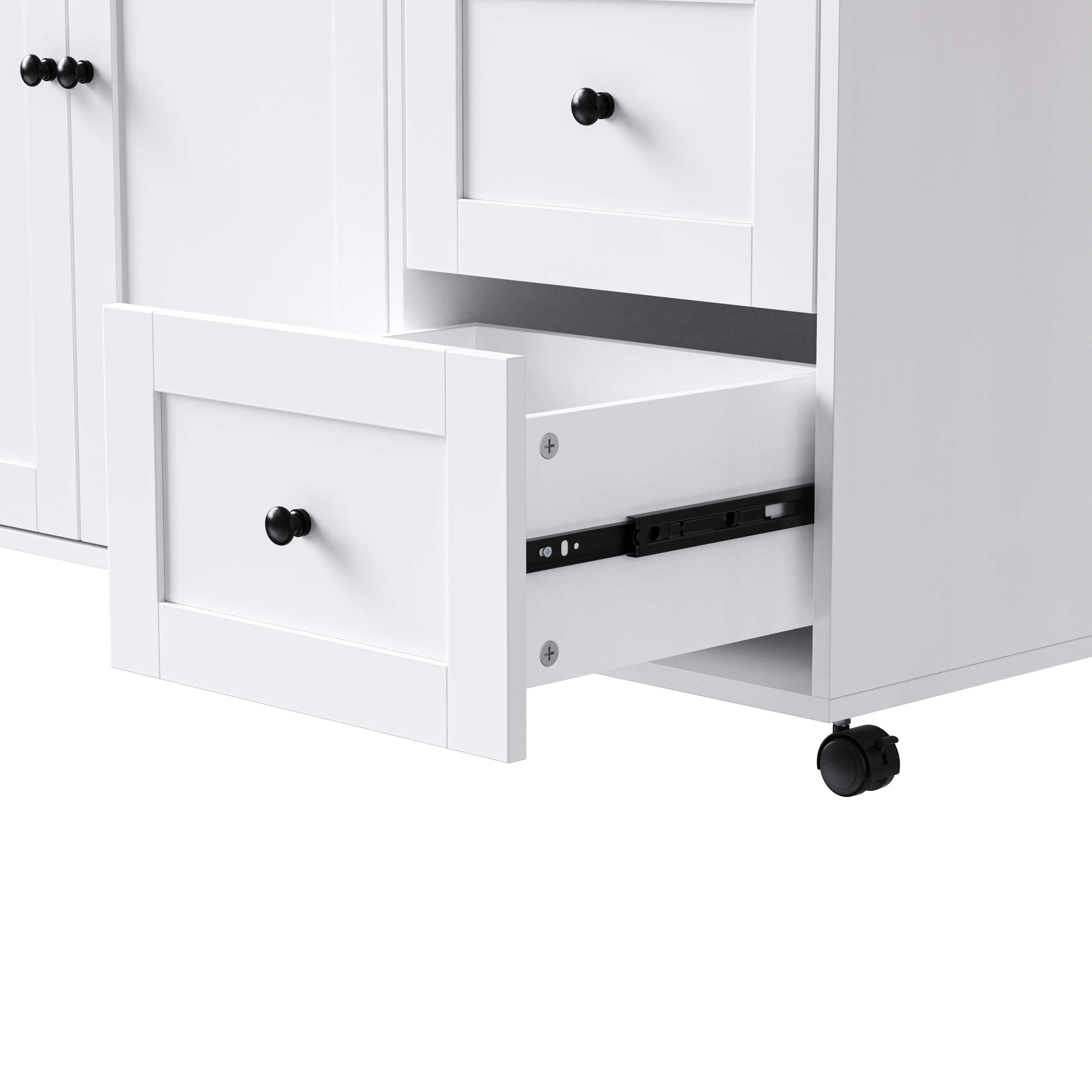 K&K 74.8" Kitchen Island with Extendable Dining Table