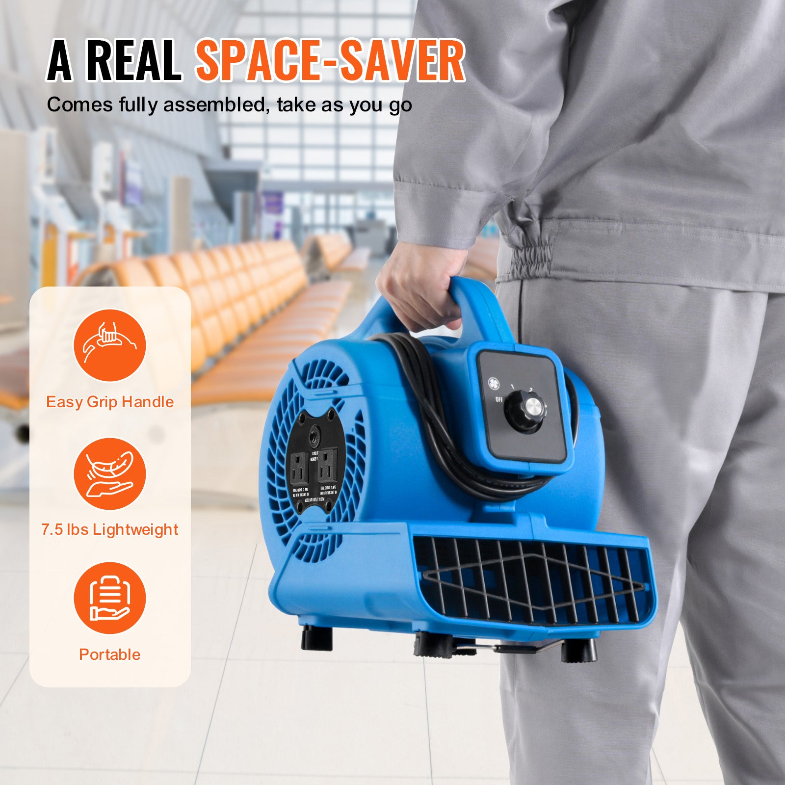 Floor Blower 1360 RPM 600 CFM Air Mover