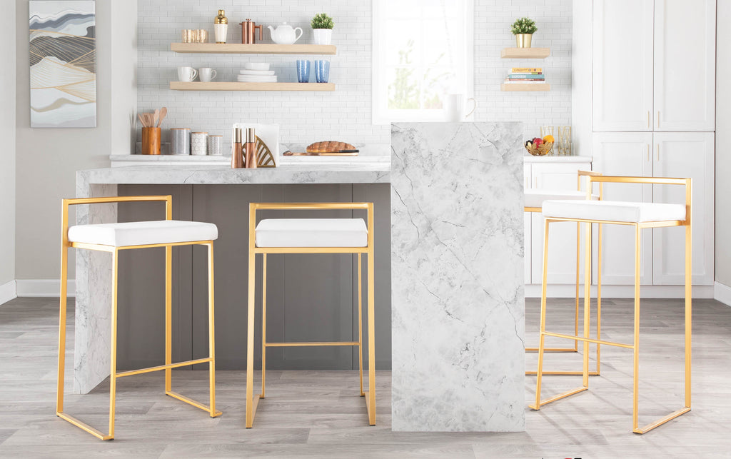 30" Contemporary Stackable Barstool Set of 3
