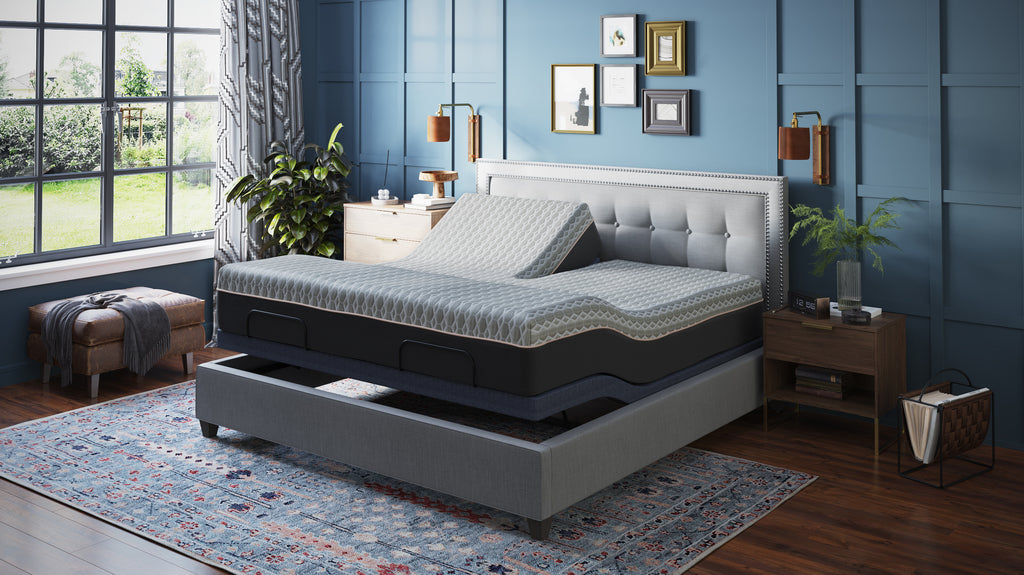 BT3000 Split Top Queen Adjustable Bed Base With Head and Foot Position Adjustment