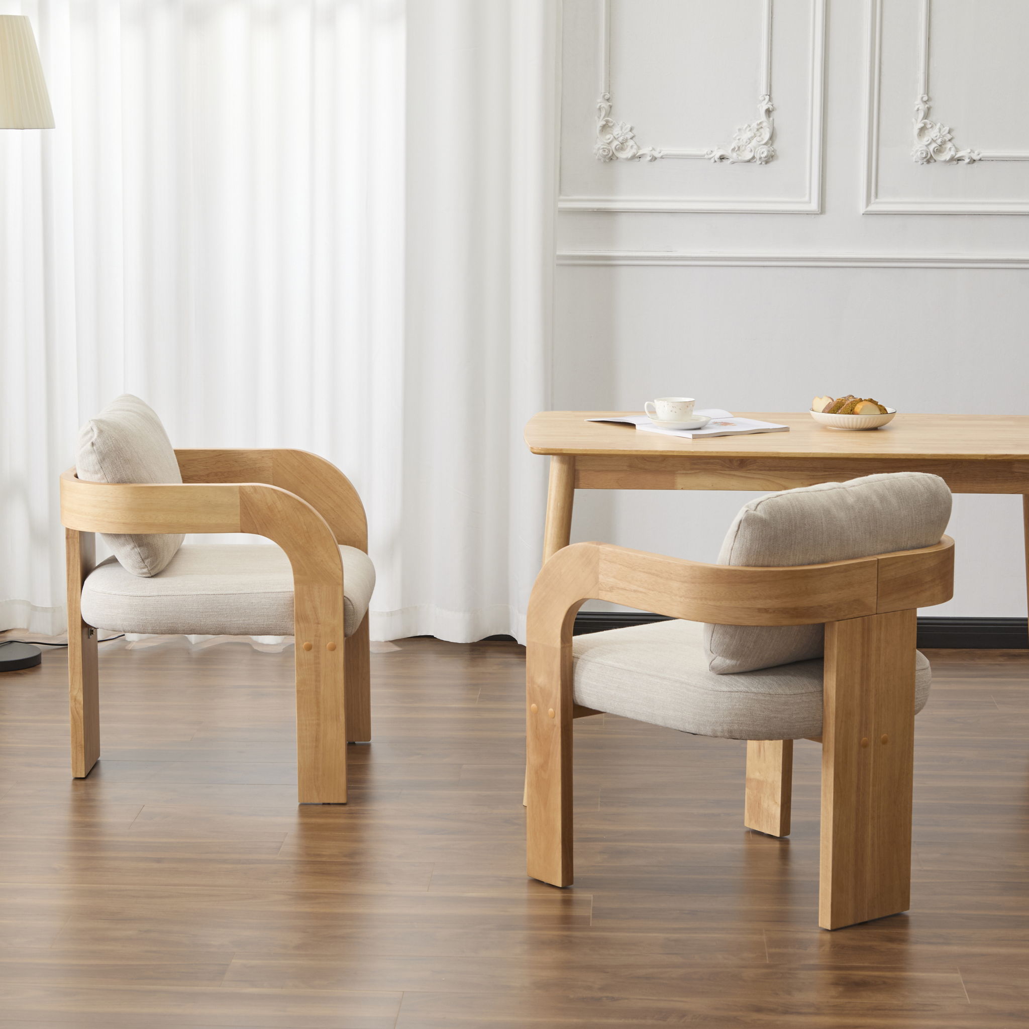 Dining Chairs With Pillow Back (Set of 2)