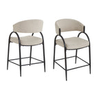 25" Seat Height Modern Fabric Bar Stools with Back