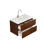 32-Inch Wall-Mounted Bathroom Vanity with Double Drawers