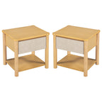 Wood Nightstand Set - Modern Nightstands with Drawer