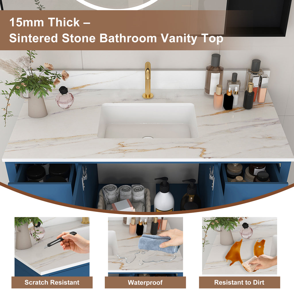 42" Modern Solid Wood Bathroom Vanity with Sink