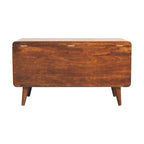 Solid Wood Curved Chestnut Blanket Box