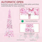 Snow Flocked Pencil Shape Artificial Christmas Tree