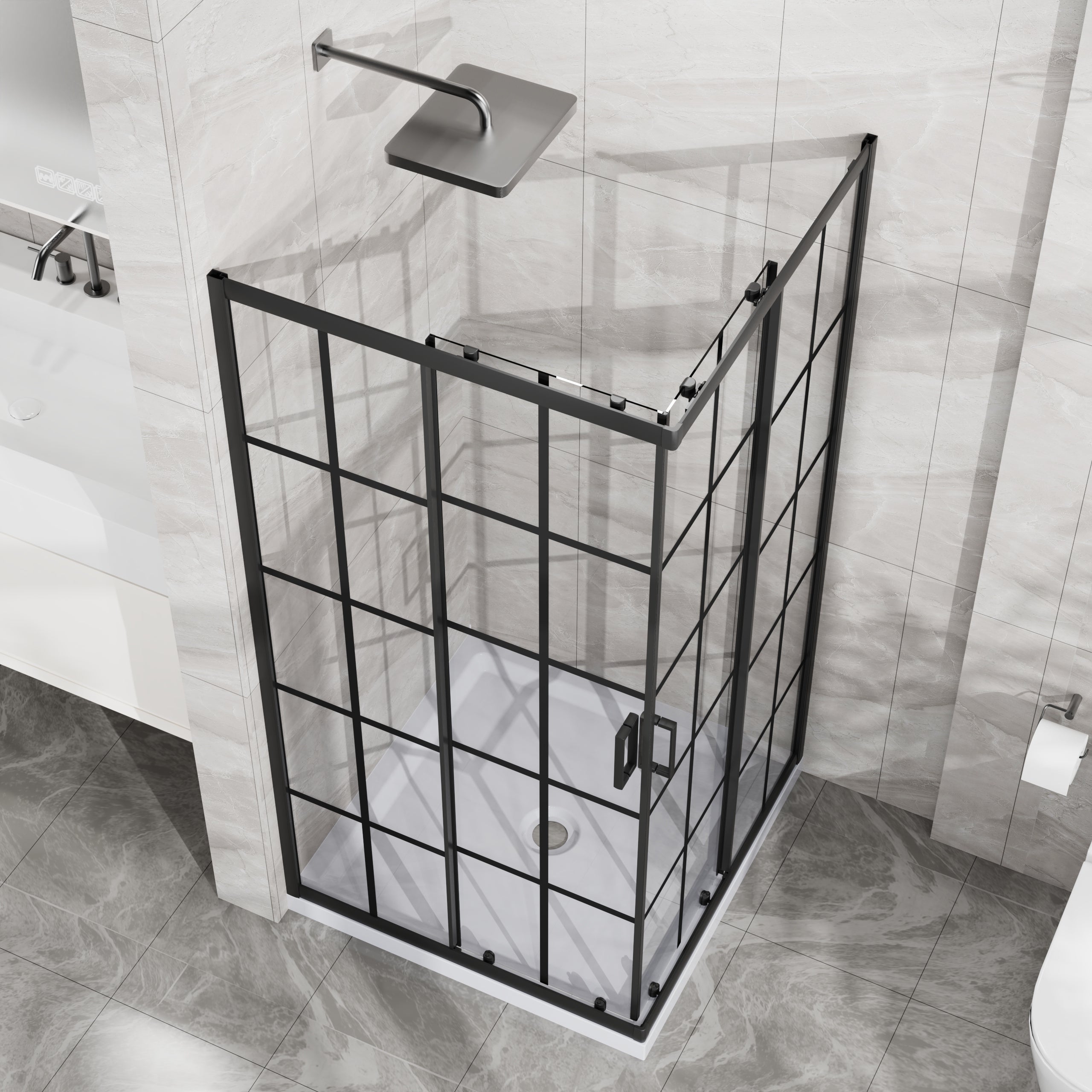 Goodyo Corner Shower Door 36 in. D x 36 in. W x 72 in. H